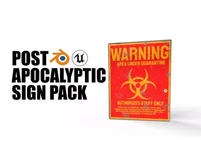Apocalyptic Sign Pack Low-poly 3D model