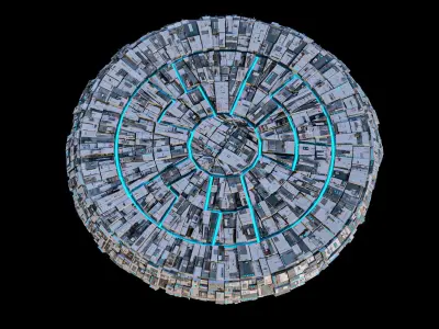 UFO Spaceship Lowpoly Low-poly 3D model