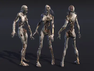 Zombies Savaged Horde - Low Poly - PBR - Extreme Decay Low-poly 3D model