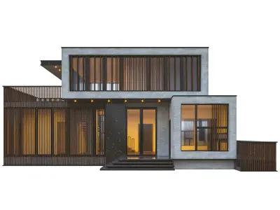 Exterior White Villa 3D model