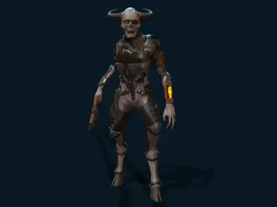 TechnoDaemon 01 Low-poly 3D model
