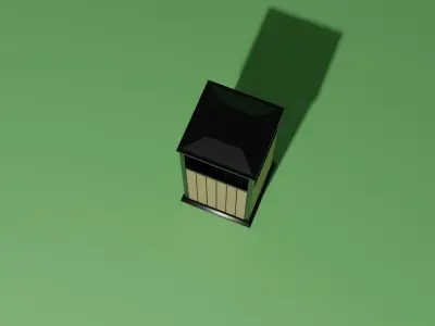 Trash bin Low-poly 3D model