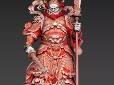 12 Chinese Style - Spring Festival Door God 3D model