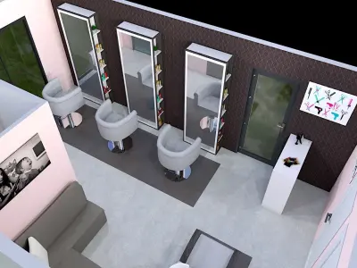 HAIRDRESSER SALON Free low-poly 3D model