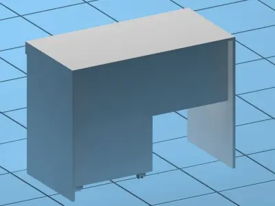 Office Table and Drawer 3D model
