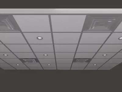 Modern Drop Ceiling 3D low-poly and PBR Model Low-poly 3D model