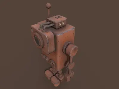 Stylized Witness Robot Low-poly 3D model