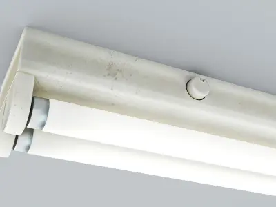 Fluorescent tube Low-poly 3D model