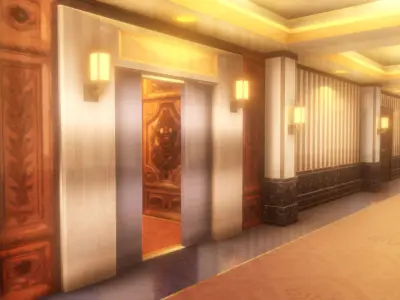 Anime Style Corridor Low-poly 3D model