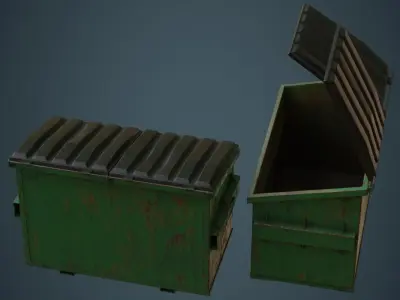 Dumpster 2C Low-poly 3D model