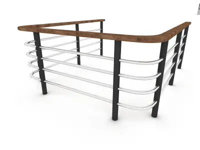 3D railing 05 Low-poly 3D model