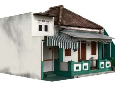 Indonesia Heritage house 3 Kayutangan Low-poly 3D model