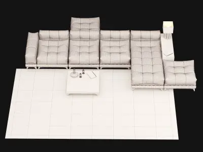 Big modern sofa 3D model