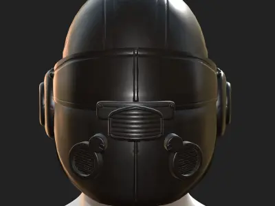 Helmet scifi military combat 3d model low poly  Low-poly 3D model 8