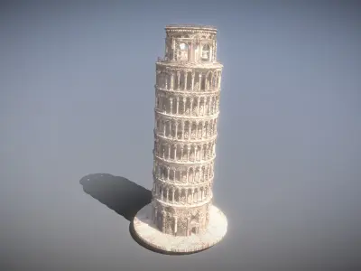 The Leaning Tower of Pisa Low-poly 3D model