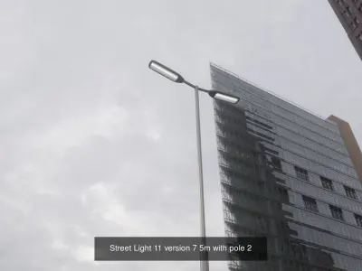 Street Light 11 with pole 2 3D Model Pack