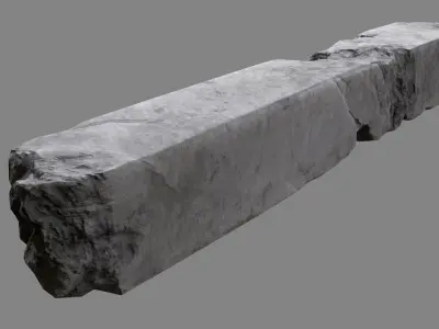 Damaged Concrete Column 04 Low-poly 3D model