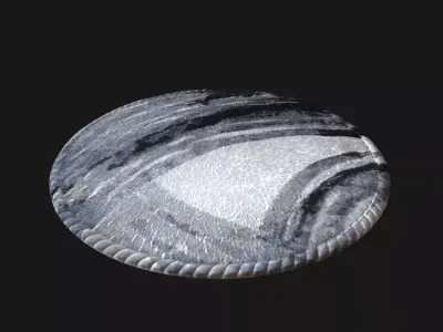Oval carpet Low-poly 3D model