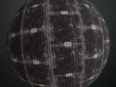 Distressed Dark Tiled Zigzag Metal Plate PBR Seamless Texture