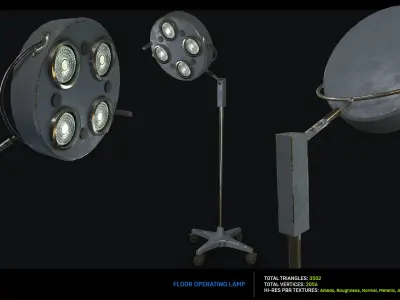 Floor Operating Lamp Low-poly 3D model