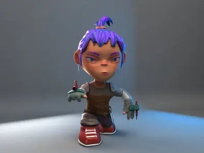 Leena Game Character Low-poly 3D model