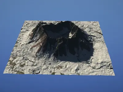 Landscape Environment Volcano Snow 20 Low-poly 3D model