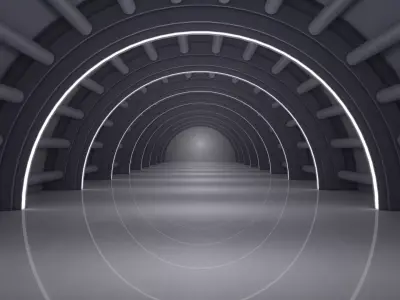 Sci Fi Tunnel 3D model 11
