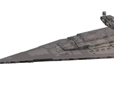 Imperial class star destroyer with interior 3D model