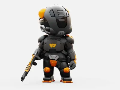 TOON  TROOPER ALIENWARE  RIGGED 3D model