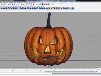 Halloween Pumpkin Low-poly 3D model