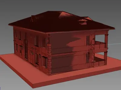 House 3D model Low-poly 3D model
