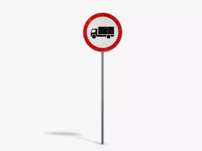 No Trucks Sign Low-poly 3D model