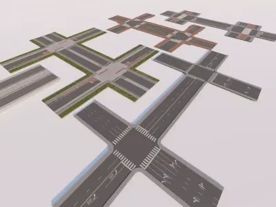 Road Pack - Extended-City Roads 3D model buy