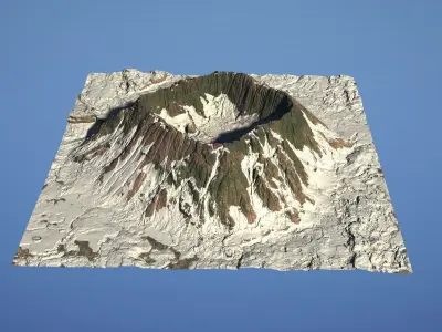 Landscape Environment Volcano Snow 11 Low-poly 3D model