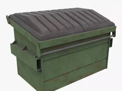 Retro PSX Low Poly Dumpster Low-poly 3D model