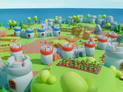 Kingdom Low-poly 3D model