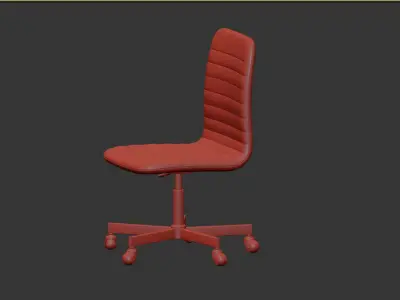 Amanda grey upholstered office chair Actona 3D model