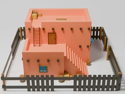 House model Low-poly 3D model buy