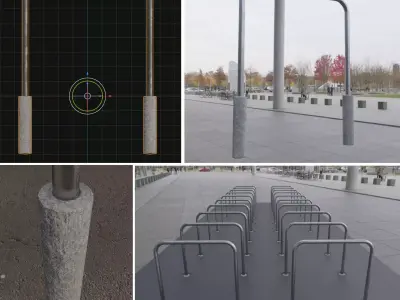 Steel Bracket Bike Stand -3- Low-Poly Version Low-poly 3D model