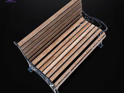 Park Bench  Low-poly 3D model