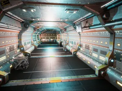 SF Corridors for Unreal Low-poly 3D model