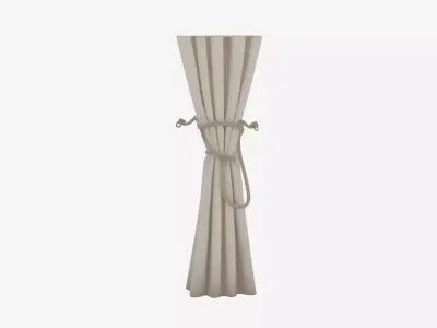 Exquisite 3D White Silk Curtain Tieback  Ghost Tassels 3D model