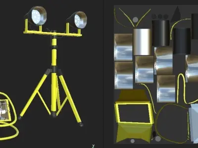 Industrial Lights Low-poly 3D model