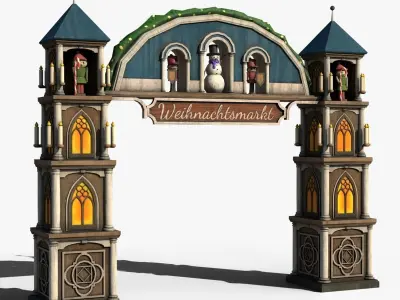 German christmas market gate 3D model