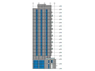 Apartment Building CM22 - Revit Project 3D model