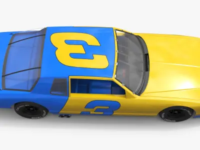  Retro Monte Carlo SS Chevrolet Nascar Car Yellow Blue 
