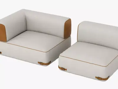 Fendi Soho Sofa Set 3D model