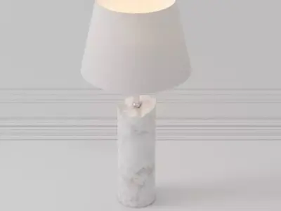 lampshade marble table lamp 3D model
