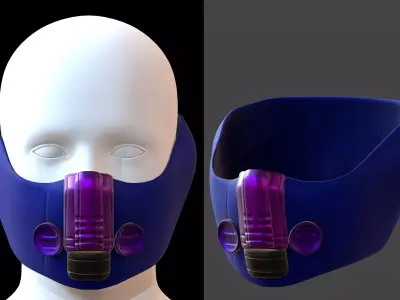 Gas mask helmet 3d model scifi Low-poly  Low-poly 3D model 136
