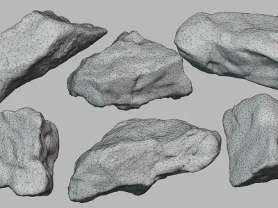 Rock Pack Vol 1-3 Photoscanned Rocks 21 Total Low-poly 3D model